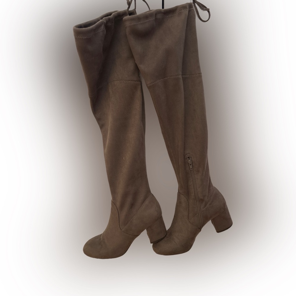 Kelly & Katie Shoes | Kelly & Katie Over The Knee Suede Boots Gray Size: 8M